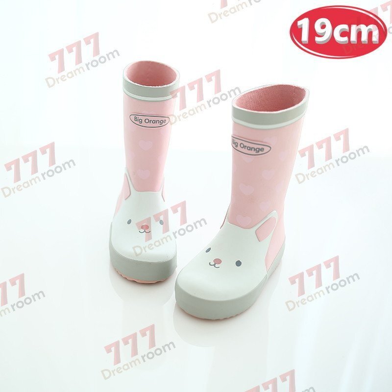 kids пастель животное влагостойкая обувь K-371-pk[ розовый 19cm] сапоги ребенок девочка сезон дождей дождь обувь 