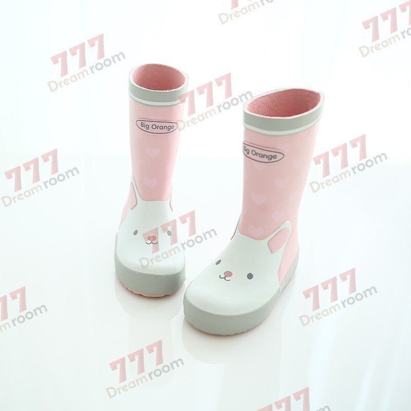 kids пастель животное влагостойкая обувь K-371-pk[ розовый 23cm] сапоги ребенок девочка сезон дождей дождь обувь 