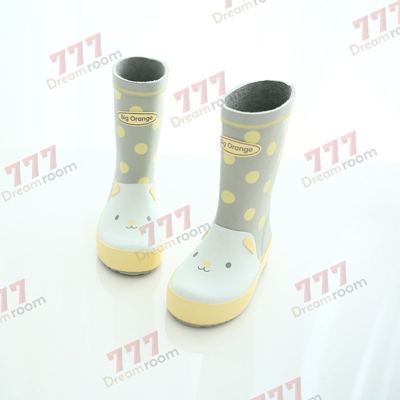 kids пастель животное влагостойкая обувь K-371-gy[ серый 19cm] сапоги ребенок девочка сезон дождей дождь обувь 