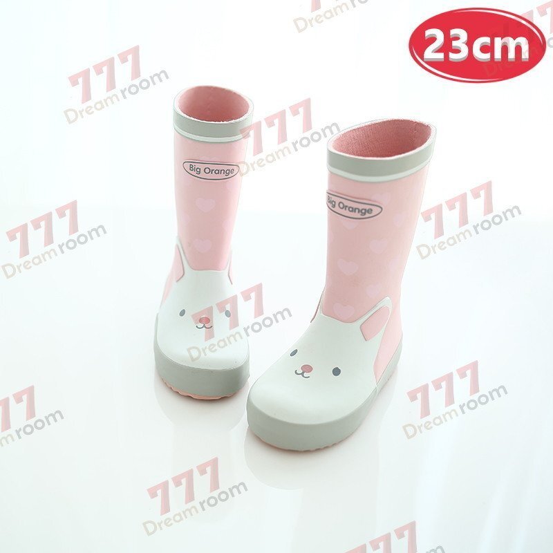 kids пастель животное влагостойкая обувь K-371-pk[ розовый 23cm] сапоги ребенок девочка сезон дождей дождь обувь 