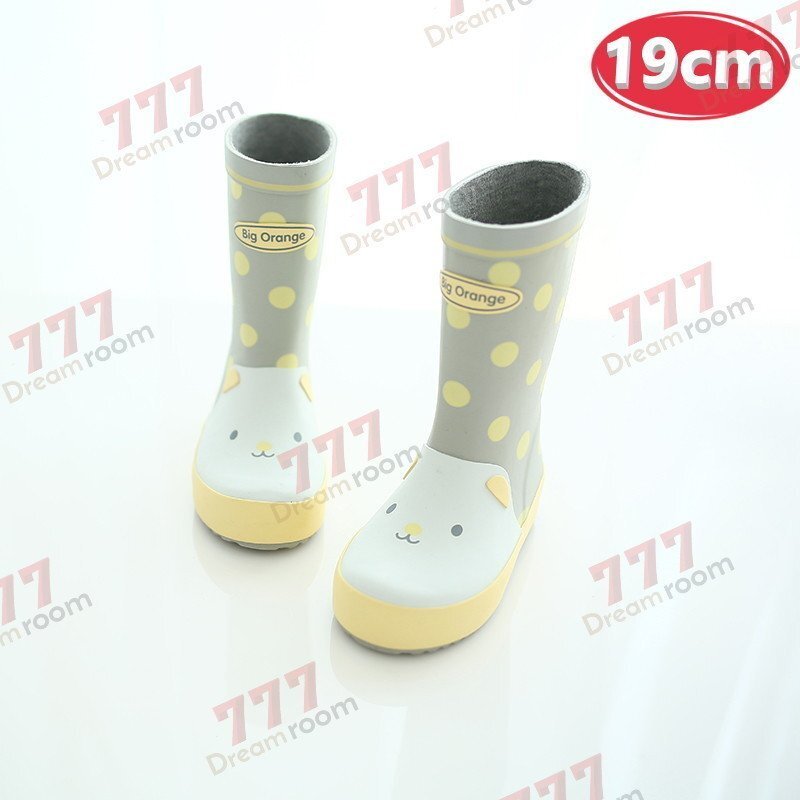 kids пастель животное влагостойкая обувь K-371-gy[ серый 19cm] сапоги ребенок девочка сезон дождей дождь обувь 