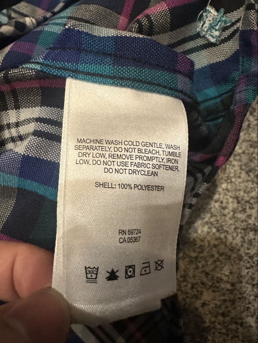 Columbia 中国製 M 長袖シャツ チェックシャツ 柄物 コロンビア ダブルポケット トップス シャツ shirts チェック 長袖 古着 ユーズド _画像4