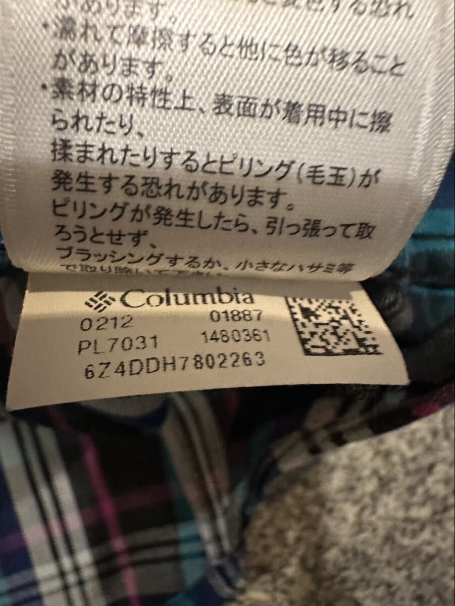 Columbia 中国製 M 長袖シャツ チェックシャツ 柄物 コロンビア ダブルポケット トップス シャツ shirts チェック 長袖 古着 ユーズド _画像6