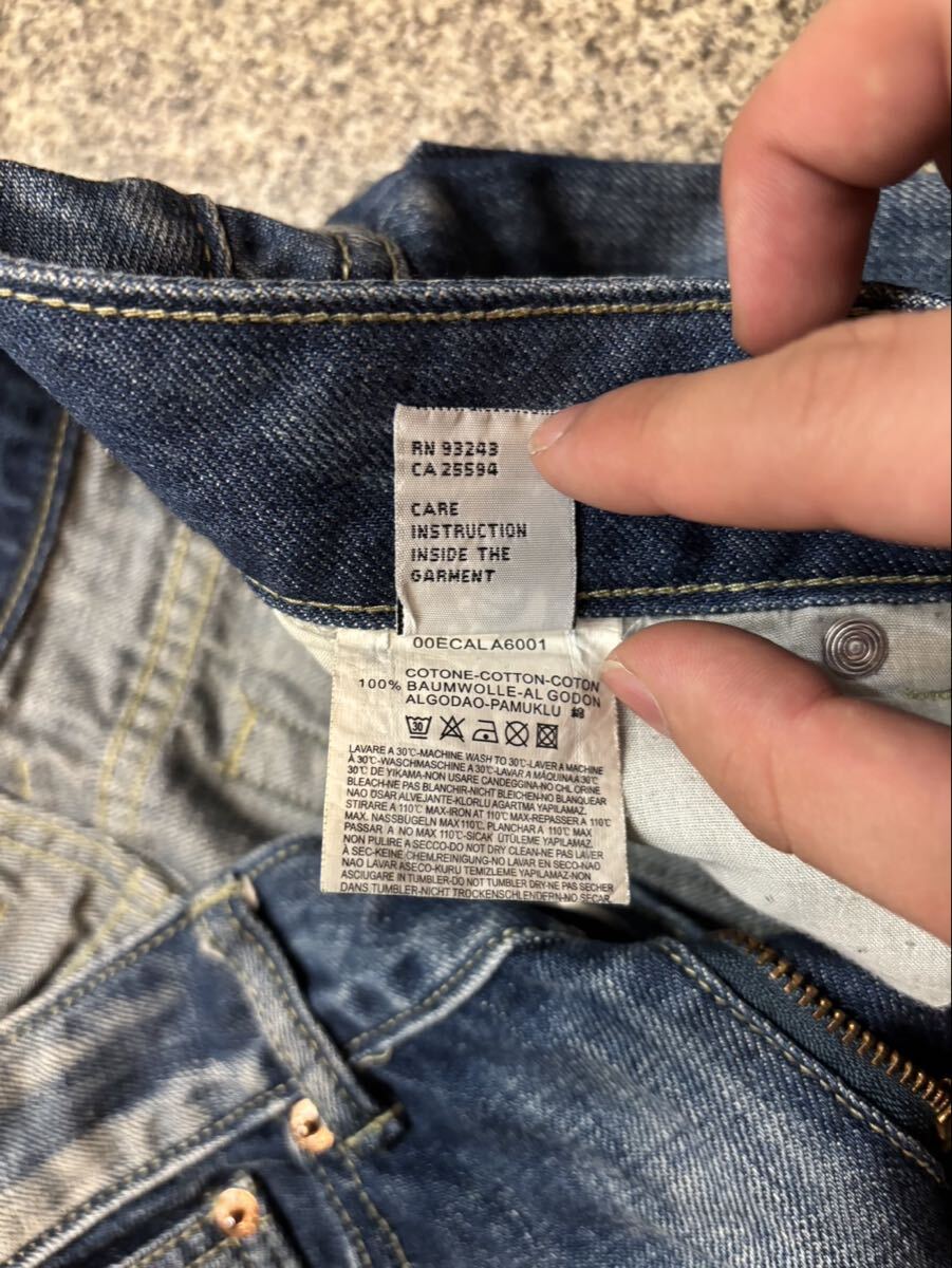 DIESEL イタリア製 W29 デニムパンツ 激渋 鬼フェード ディーゼル ロゴ刺繍 インディゴ ブーツカット フレアパンツ ボトムス 古着 USED _画像7