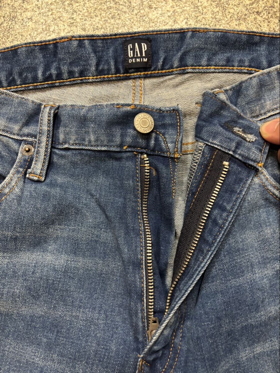 GAP パキスタン製 W36 L32 激渋 ヒゲ ハチノス デニムパンツ インディゴ フェード ギャップ ジーンズ ジーパン ストレートパンツ古着 USED _画像3