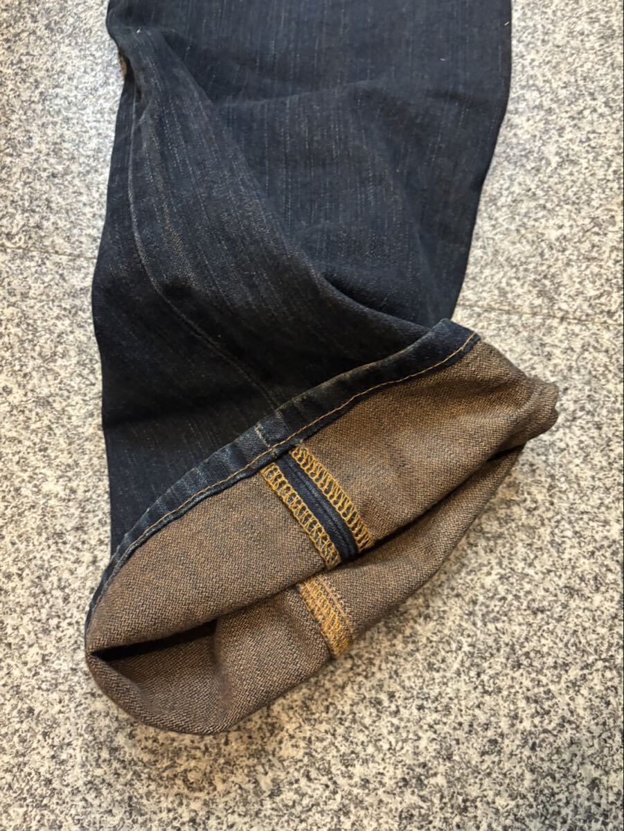 Wrangler W32 中国製 デニムパンツ フェード インディゴ ヒゲ フレアパンツ ブーツカット ラングラー ジーンズ ジーパン 古着 ユーズド_画像7