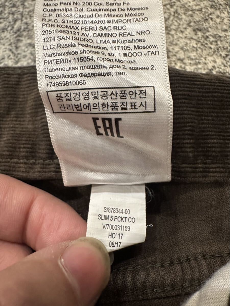 BANANA REPUBLIC W35 L34 スリランカ製 コーデュロイパンツ ブラウン バナナリパブリック ボトムス ストレートパンツ フェード 古着 USED _画像6