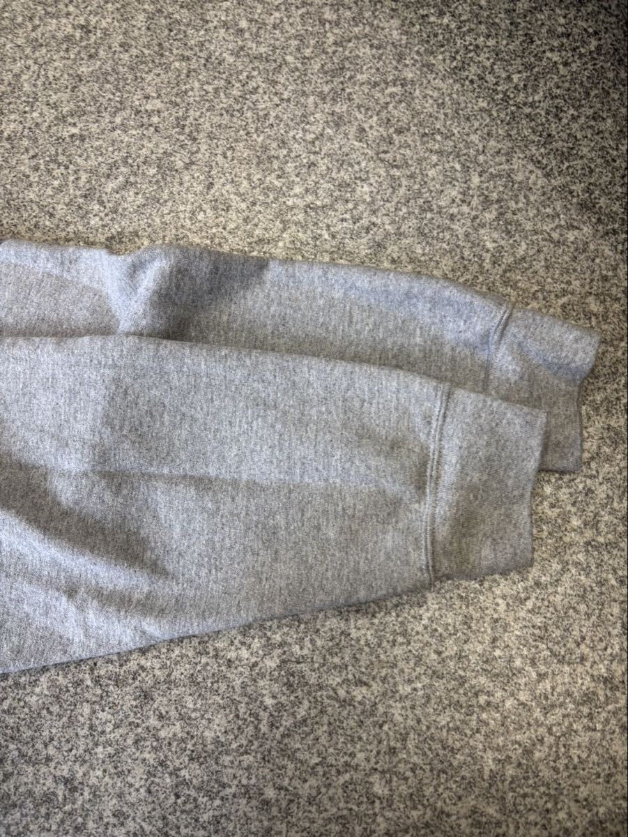 GILDAN ギルダン XL スウェットパーカー フーディー パーカー ヘビーウェイト 裏起毛 グレー 灰色 無地 トップス トレーナー 古着 USED _画像4