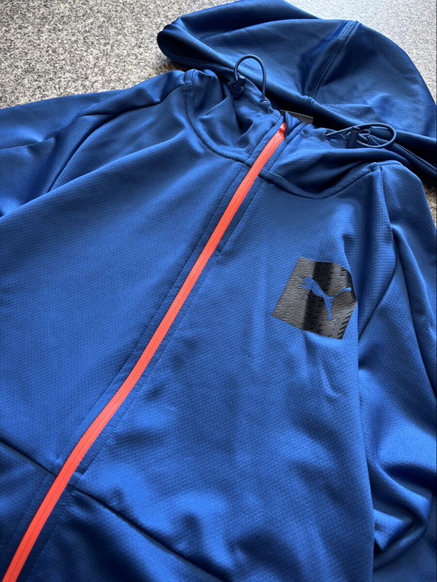 PUMA プーマ XL スポーツウェア ジャージ ジップパーカー ジップアップ トップス フーディ パーカー 青 ブルー オーバーサイズ 古着 USED_画像5