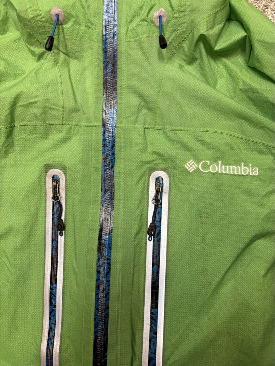 Columbia PM5785 中国製 L ナイロンジャケット マウンテンパーカー アウター ジップアップ コロンビア アウトドア 撥水加工 古着 USED_画像7
