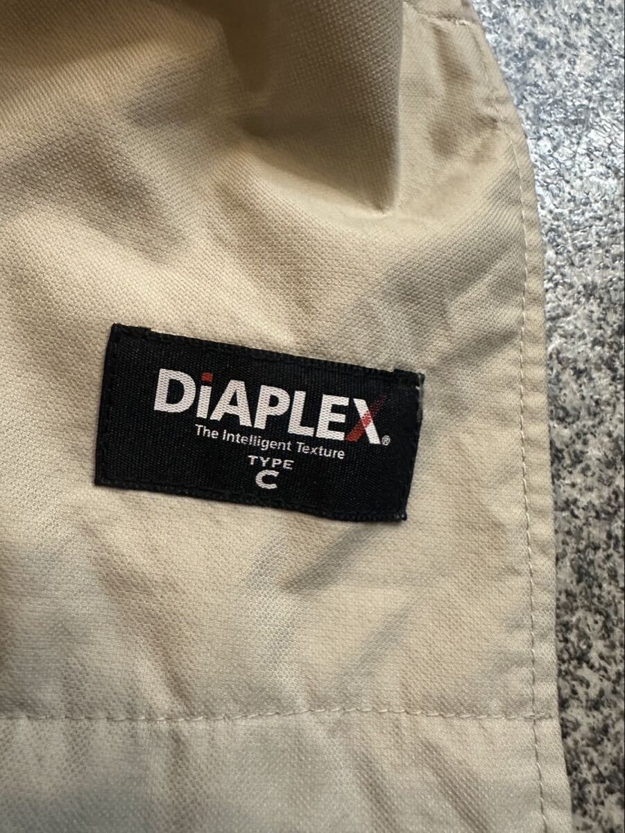 EDDIE BAUER エディーバウアー XL ステンカラーコート ロングコート 裏地チェック アウター 比翼ボタン ベージュ 無地 オールド 古着 USED _画像3