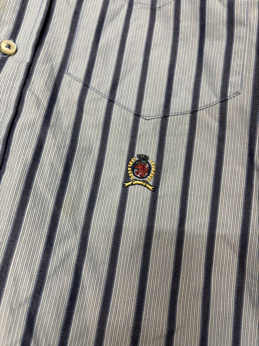 TOMMY HILFIGER トミーヒルフィガー XS マレーシア製 長袖シャツ ストライプシャツ 柄シャツ トップス コットン オールド 古着 ユーズド _画像8