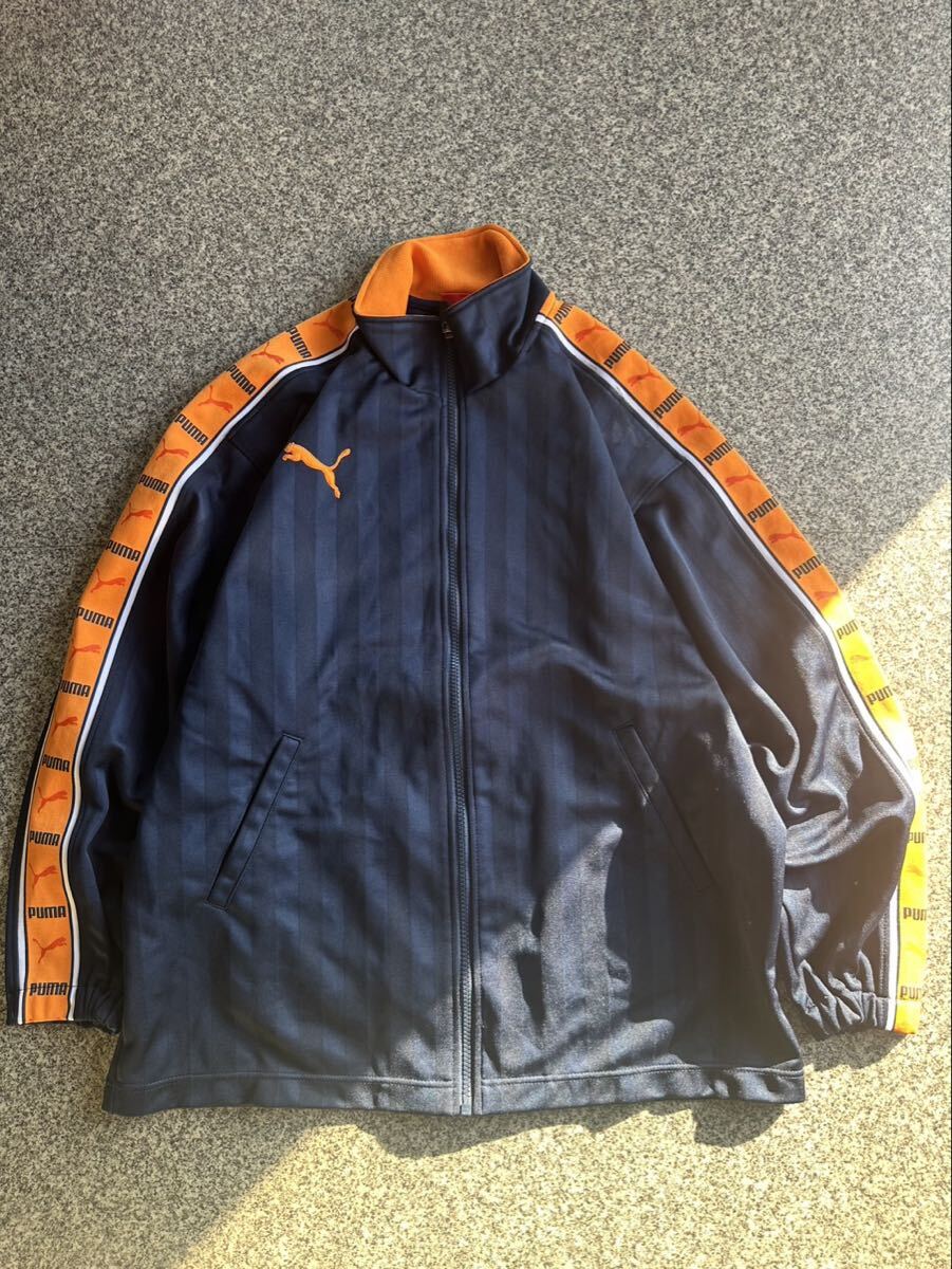 PUMA プーマ SS トラックジャケット ジャージ スポーツウェア レトロ トップス ジップアップ 平成 ロゴ刺繍 ビッグロゴ 上着 古着 USED _画像1