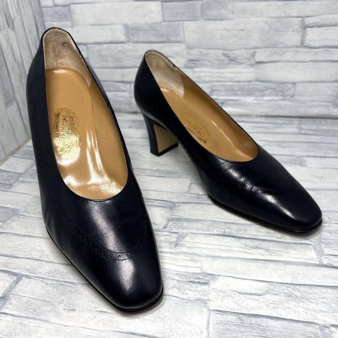 ★美品★GINZA yoshinoya 銀座ヨシノヤ パンプス ハイヒール 本革 日本製 濃紺 23cm_画像6