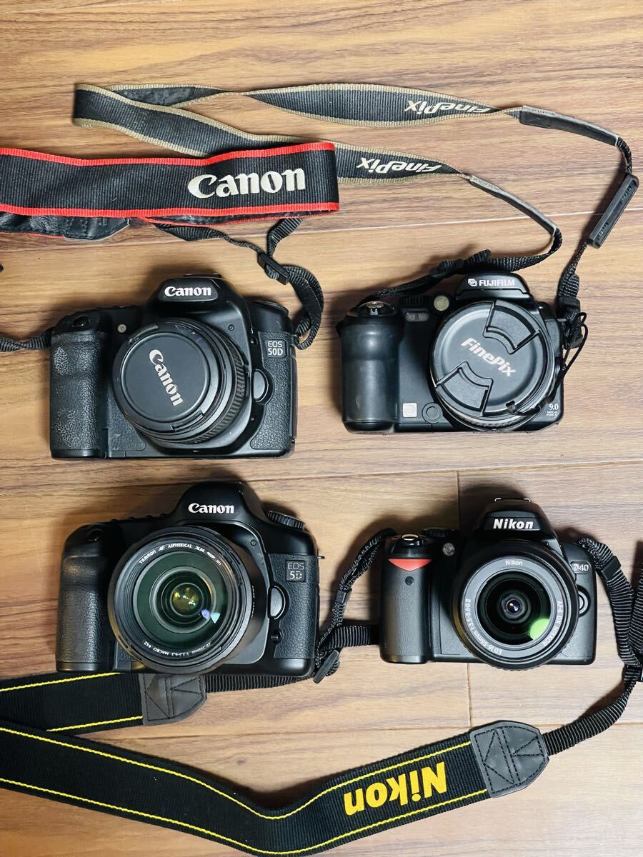 1円まとめ デジタル一眼レフ Canon EOS 50D キャノン EOS 5D Nikon D40 FUJIFILM Finepix S9000 レンズセット 状態未確認 完全ノーチェック_画像1
