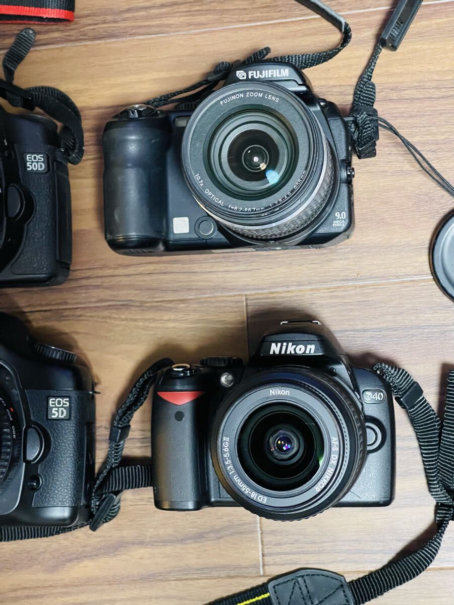 1円まとめ デジタル一眼レフ Canon EOS 50D キャノン EOS 5D Nikon D40 FUJIFILM Finepix S9000 レンズセット 状態未確認 完全ノーチェック_画像3