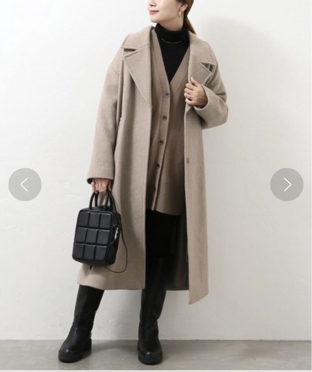 JOURNAL STANDARD スーパー140 ビーバーコクーンコート ウール ベージュ チェスターコート ¥38,500 ジャーナルスタンダード グレージュ_画像2