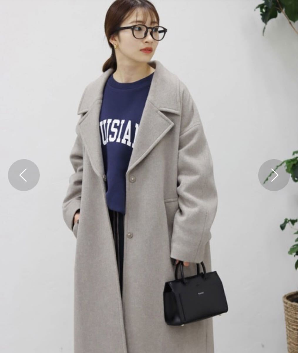 JOURNAL STANDARD スーパー140 ビーバーコクーンコート ウール ベージュ チェスターコート ¥38,500 ジャーナルスタンダード グレージュ_画像3