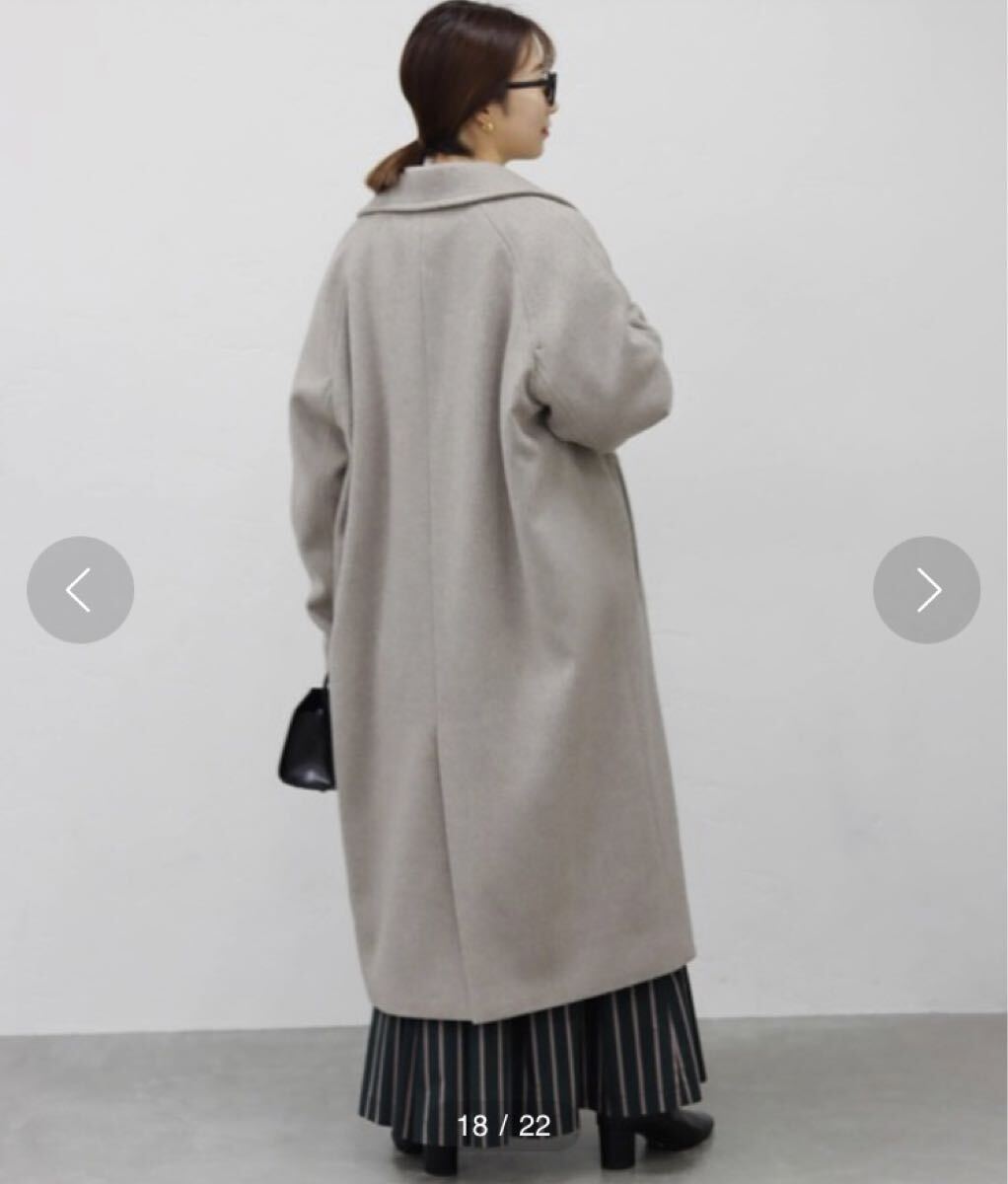 JOURNAL STANDARD スーパー140 ビーバーコクーンコート ウール ベージュ チェスターコート ¥38,500 ジャーナルスタンダード グレージュ_画像5