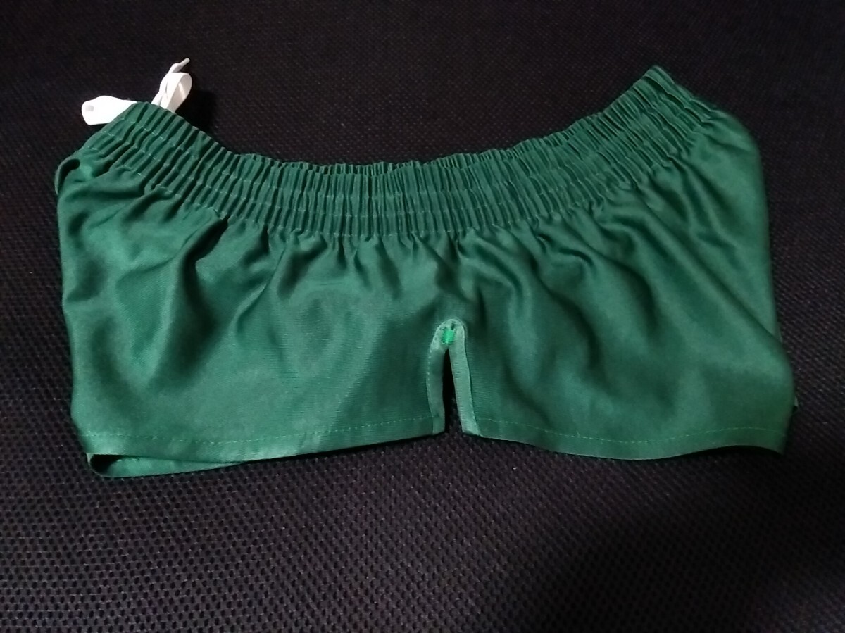 ベリーショートパンツ　光沢グリーン　メンズL　陸上　サッカー　短パン　ランパン_画像4