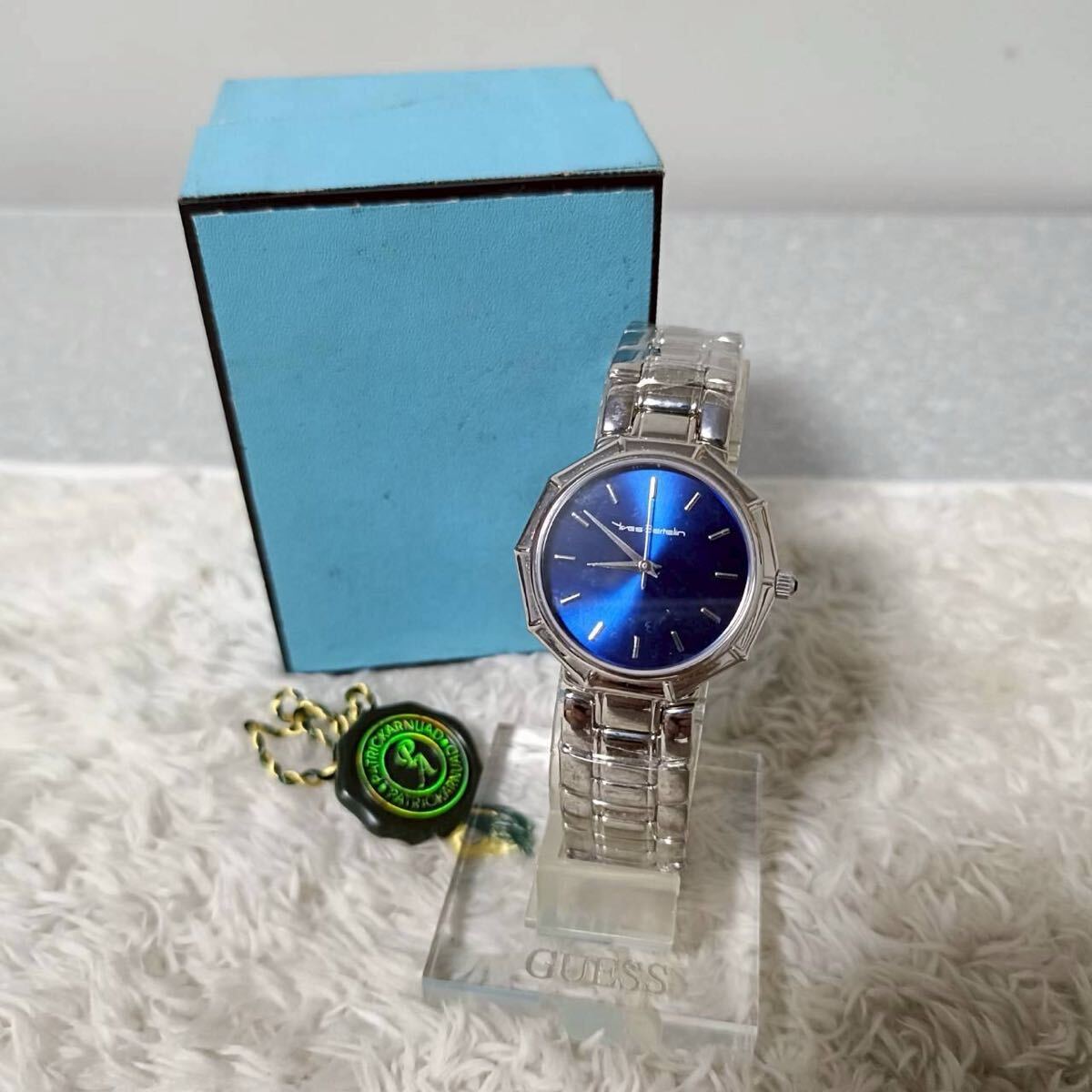 イヴ・ベルトラン Yves Bertelin クオーツ 腕時計 ステンレス ブルー文字盤 未使用【0344】_画像1