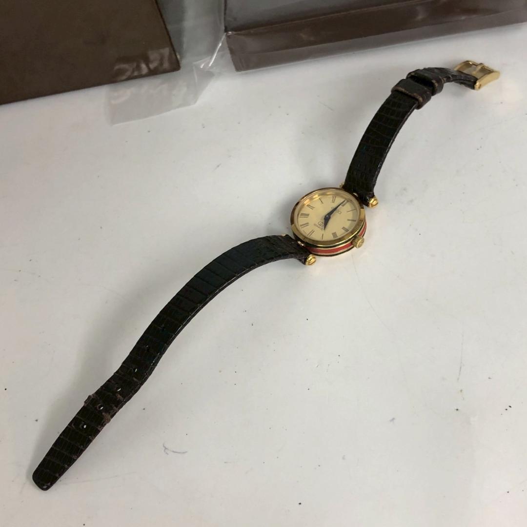 GUCCI グッチ 腕時計 ヴィンテージ クォーツ ゴールド×レザー ローマ数字_画像4