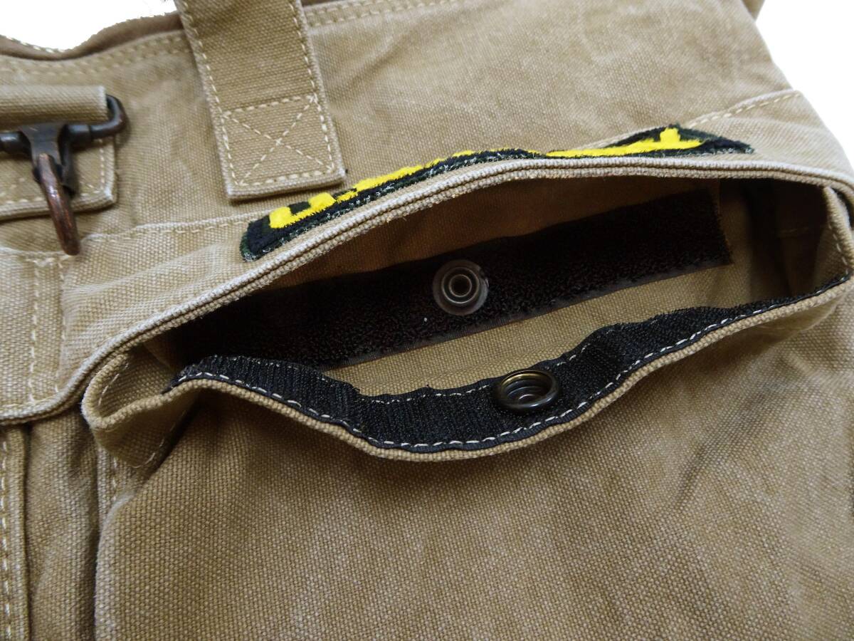 トイズマッコイ キャンバス ヘルメットバッグ TMA2524 スヌーピー x 米陸軍空挺部隊 バッグ ショルダーバッグ 041 カーキ TOYS McCOY 新品_画像5