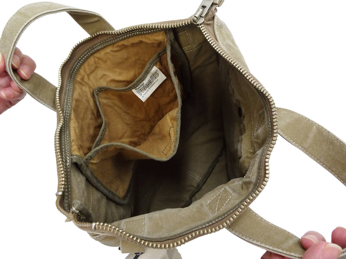 トイズマッコイ キャンバス ヘルメットバッグ TMA2524 スヌーピー x 米陸軍空挺部隊 バッグ ショルダーバッグ 041 カーキ TOYS McCOY 新品_画像9