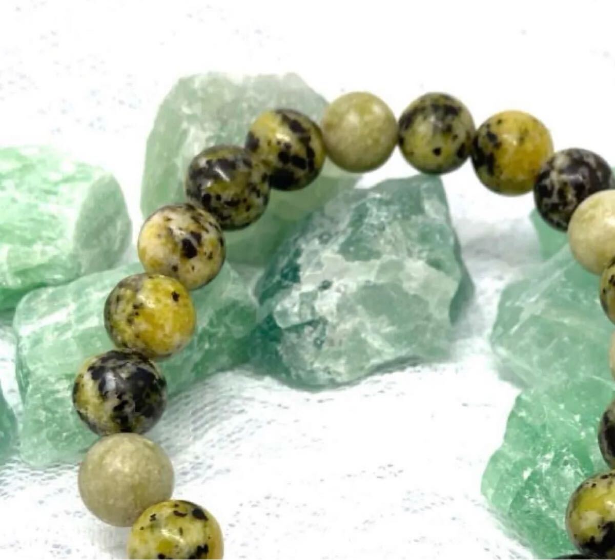 イエローハウライト 内径15cm 男女兼用 メンズ レディース ブレスレット パワーストーン 天然石 数珠ブレスレット 開運 浄化_画像2