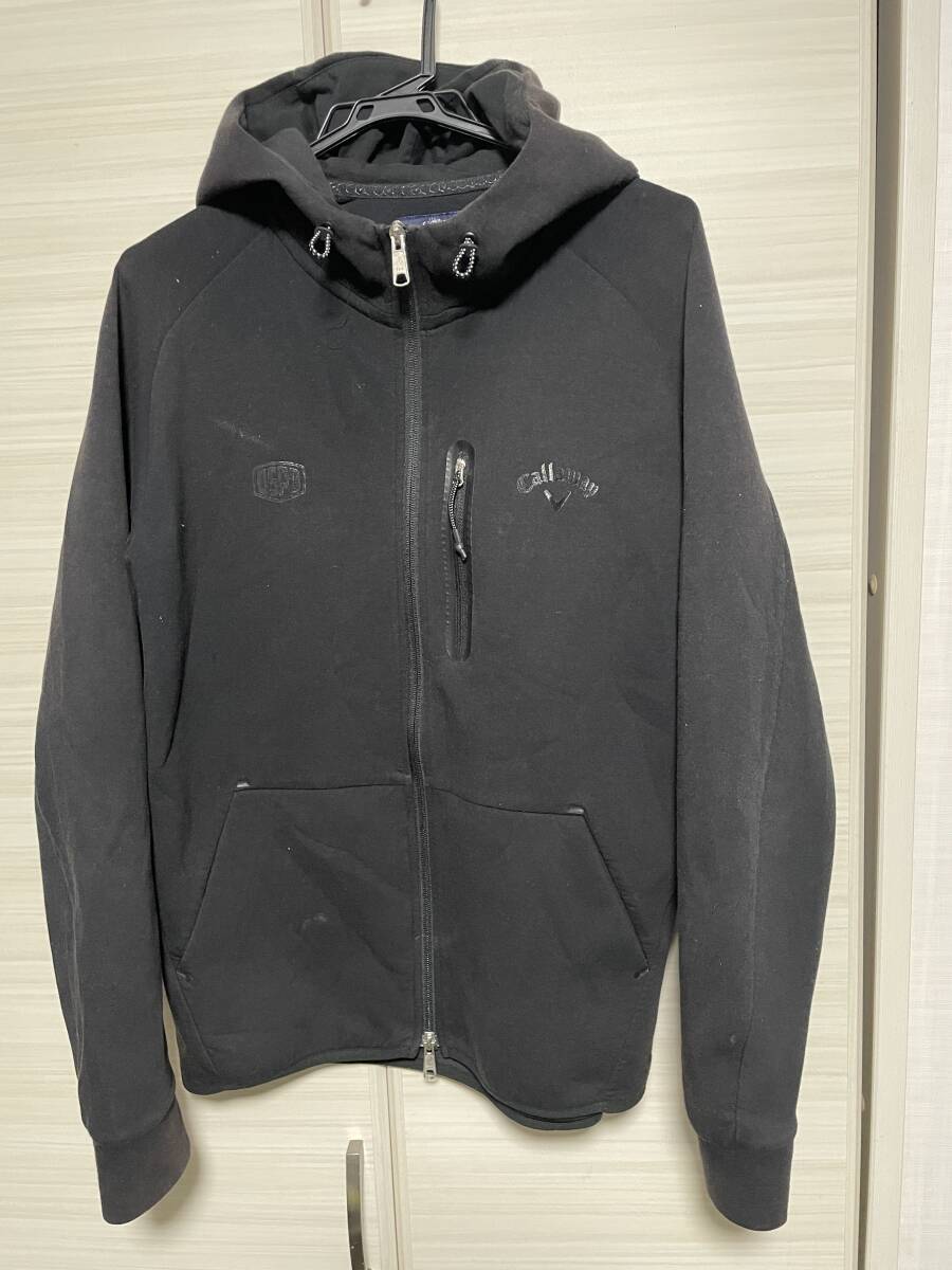 Callaway キャロウェイ スウェットパーカー 裏フリース　ゴルフ 黒 ＬLサイズ（used）～防風・防寒、トレーニング、アウトドア～_画像1