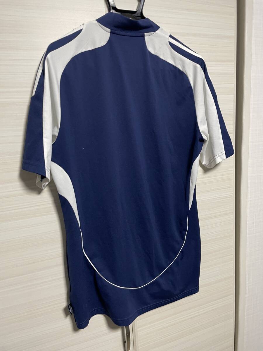 ADIDAS アディダス ユニ プラクティスシャツ 紺 Lサイズ ②（used） ～サッカー、フットサル、スポーツ、部活、合宿、ジム、トレーニング～_画像7