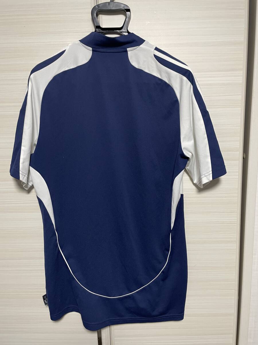 ADIDAS アディダス ユニ プラクティスシャツ 紺 Lサイズ ②（used） ～サッカー、フットサル、スポーツ、部活、合宿、ジム、トレーニング～_画像6