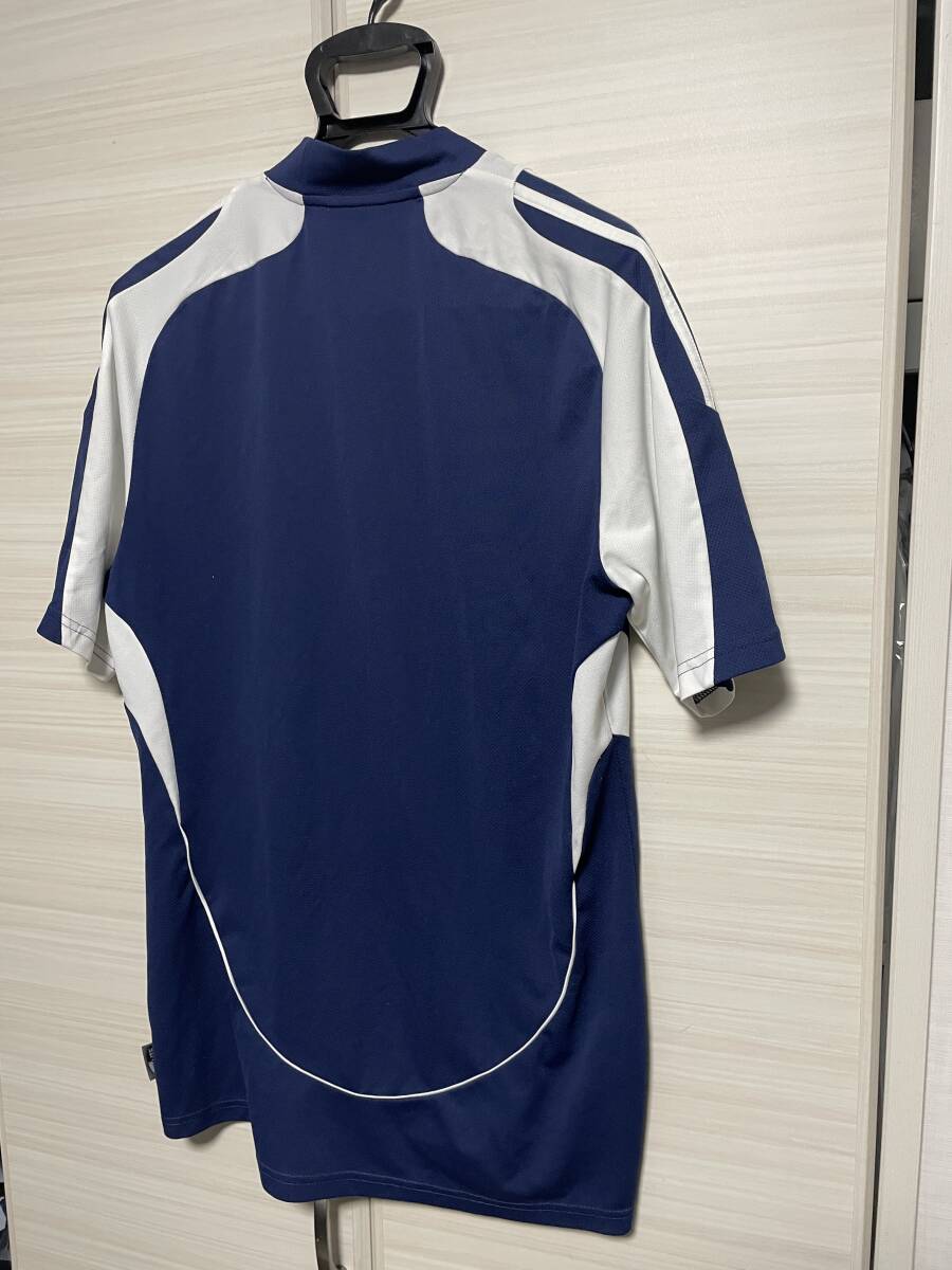 ADIDAS アディダス ユニ プラクティスシャツ 紺 Lサイズ ②（used） ～サッカー、フットサル、スポーツ、部活、合宿、ジム、トレーニング～_画像8
