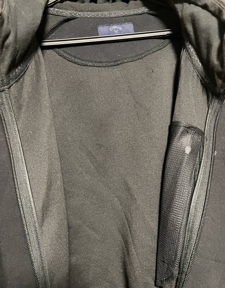 Callaway キャロウェイ スウェットパーカー 裏フリース　ゴルフ 黒 ＬLサイズ（used）～防風・防寒、トレーニング、アウトドア～_画像10