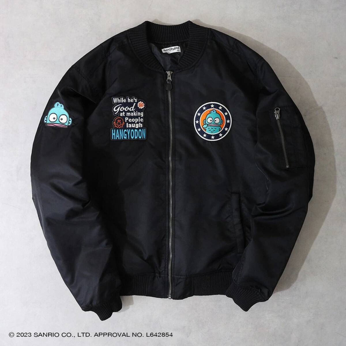 ハンギョドン　MA-1　LLサイズ　ブラック　刺繍ワッペン　サンリオ　sanrio　新品_画像8