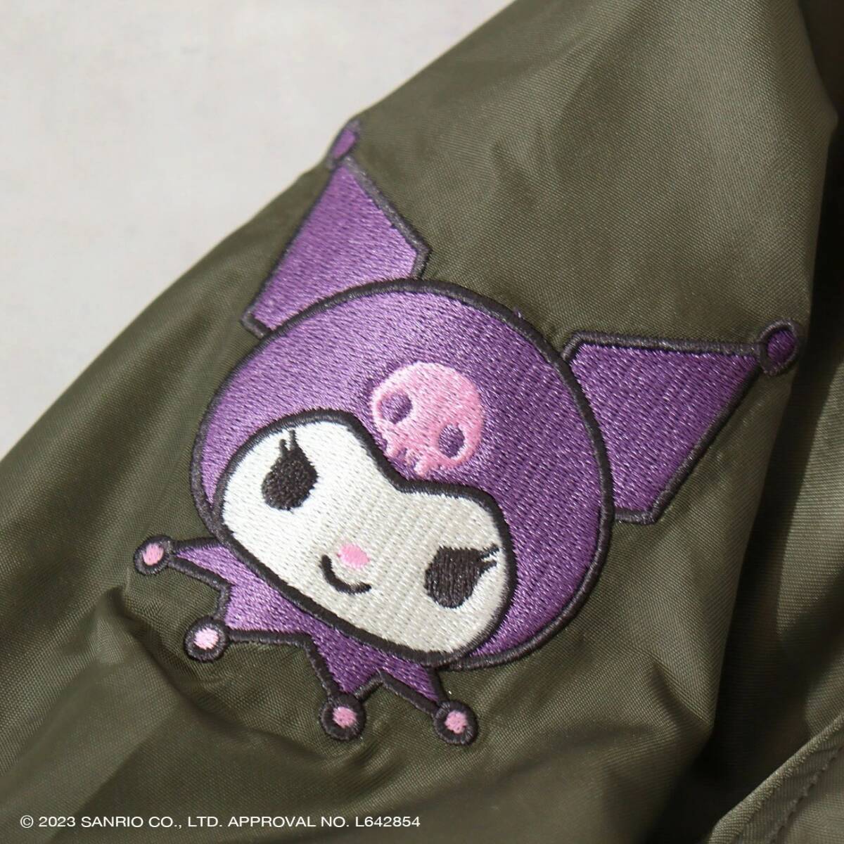 クロミ　MA-1　Lサイズ　カーキ　刺繍ワッペン　KUROMI　サンリオ　sanrio　新品_画像6