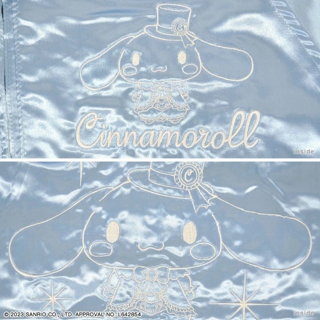 シナモロール リバーシブルスカジャン　Lサイズ　サックスブルー　水色　総刺繍　Cinnamoroll　シナモン　サンリオ　sanrio　新品_画像6