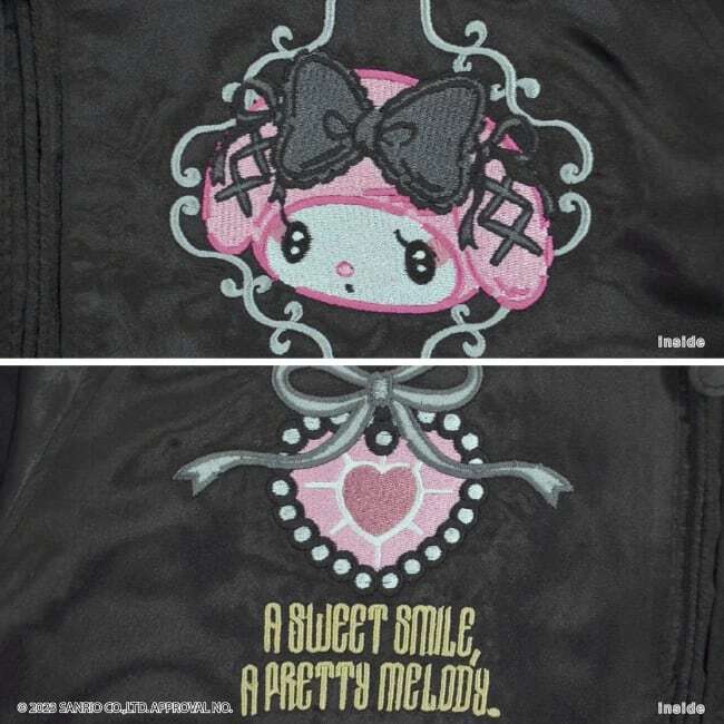 クロミ マイメロディ リバーシブルスカジャン ブラック Lサイズ 総刺繍 サンリオ 新品 ゴシック ロリータ_画像10
