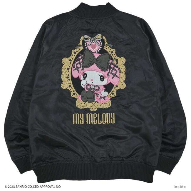 クロミ マイメロディ リバーシブルスカジャン ブラック Lサイズ 総刺繍 サンリオ 新品 ゴシック ロリータ_画像7