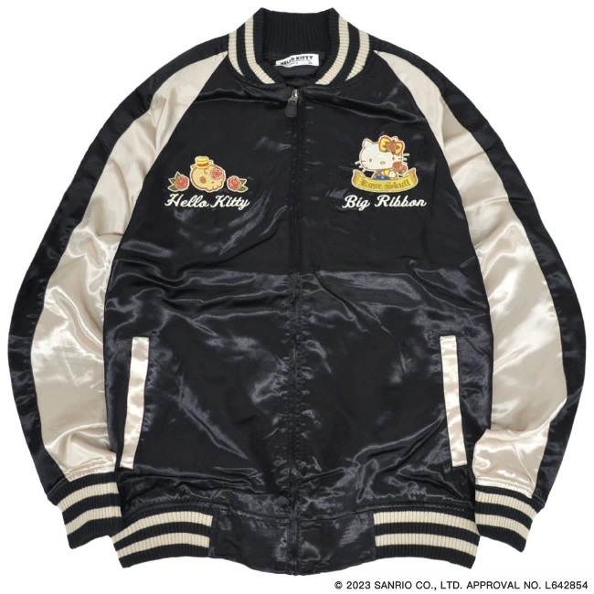 ハローキティ 刺繍スカジャン　Lサイズ　ブラック　Hello Kitty　SANRIO　サンリオ　新品_画像2