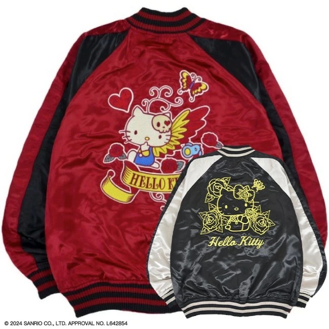 ハローキティ リバーシブルスカジャン　Mサイズ　総刺繍　Hello Kitty　サンリオ　新品　送料無料_画像2