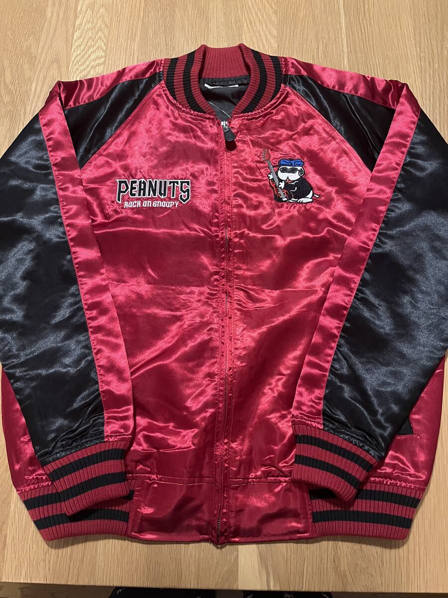 スヌーピー 刺繍スカジャン LLサイズ レッド SNOOPY PEANUTS ロック柄 新品 送料無料_画像3