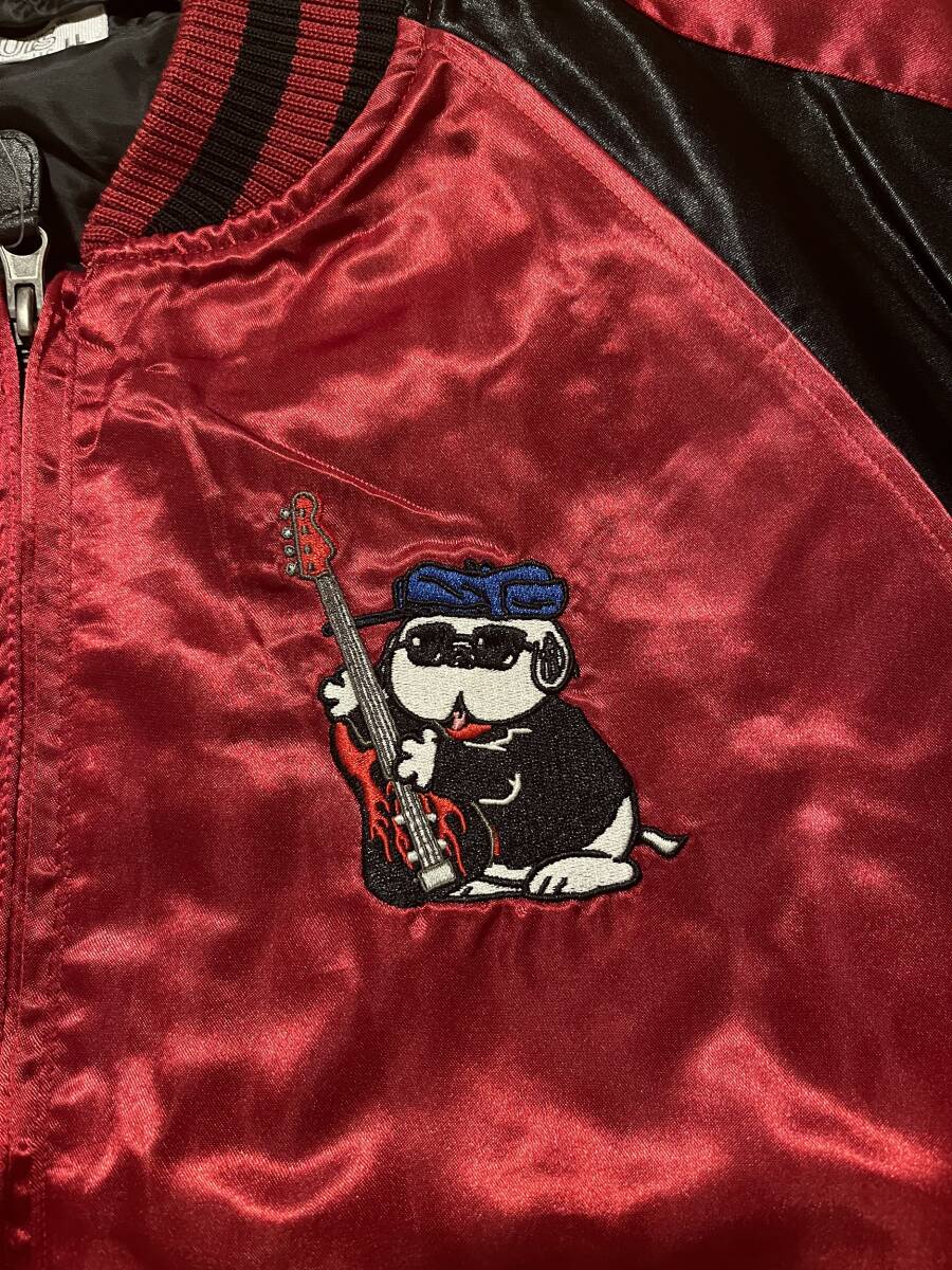 スヌーピー 刺繍スカジャン LLサイズ レッド SNOOPY PEANUTS ロック柄 新品 送料無料_画像5