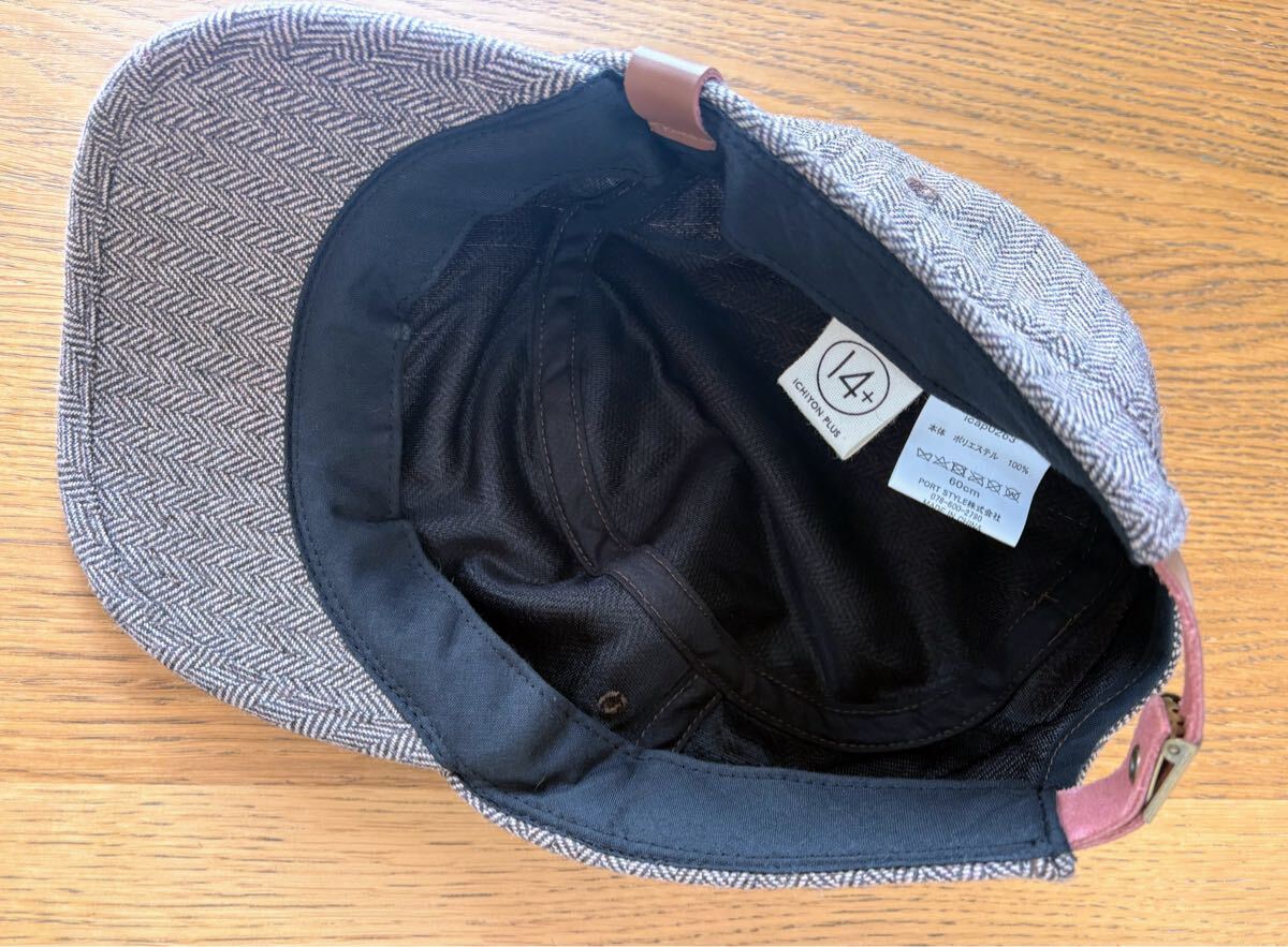 14+ イチヨン ワークキャップ ツイード 未使用に近い キャップ 帽子 ヘリンボーン 検索 ハリスツイード_画像4