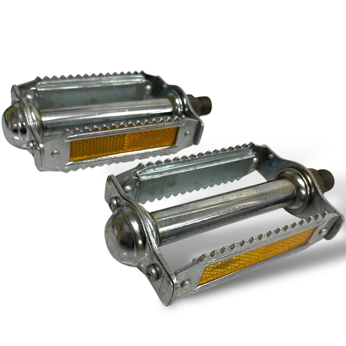 当時物/未使用/CH/メッキペダル/オレンジ反射板/昭和自転車/デコチャリ/フラッシャー/スポーツ車/実用車/ツアー車/マスプロ/レトロ_画像1