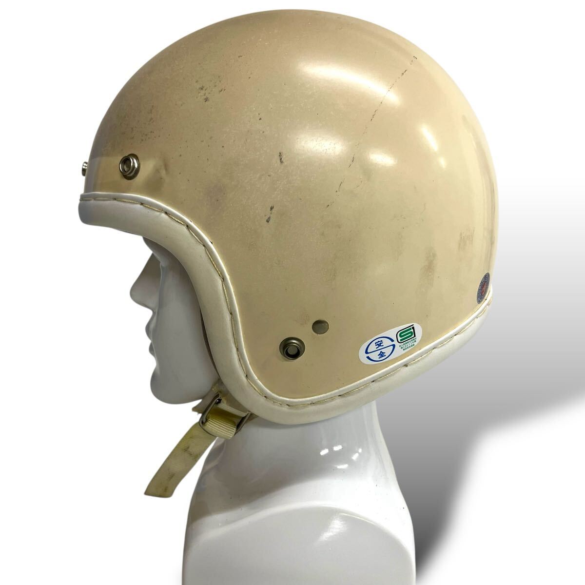 当時物/85’s/メット工業/ジェットヘルメット/革巻き/Joli/M/57-59㎝/METLADY/旧車/昭栄/Arai/新井広武/立花/KUNOH/MARUSHIN/レトロ_画像4