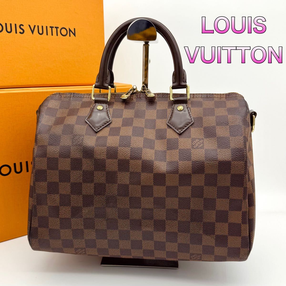 ルイヴィトン ダミエ スピーディ30 バンドリエール ハンドバッグ_画像1