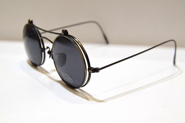 ラウンド型　丸メガネ　複式跳ね上げ　メガネフレーム　サングラス　ヴィンテージ　新品_画像2
