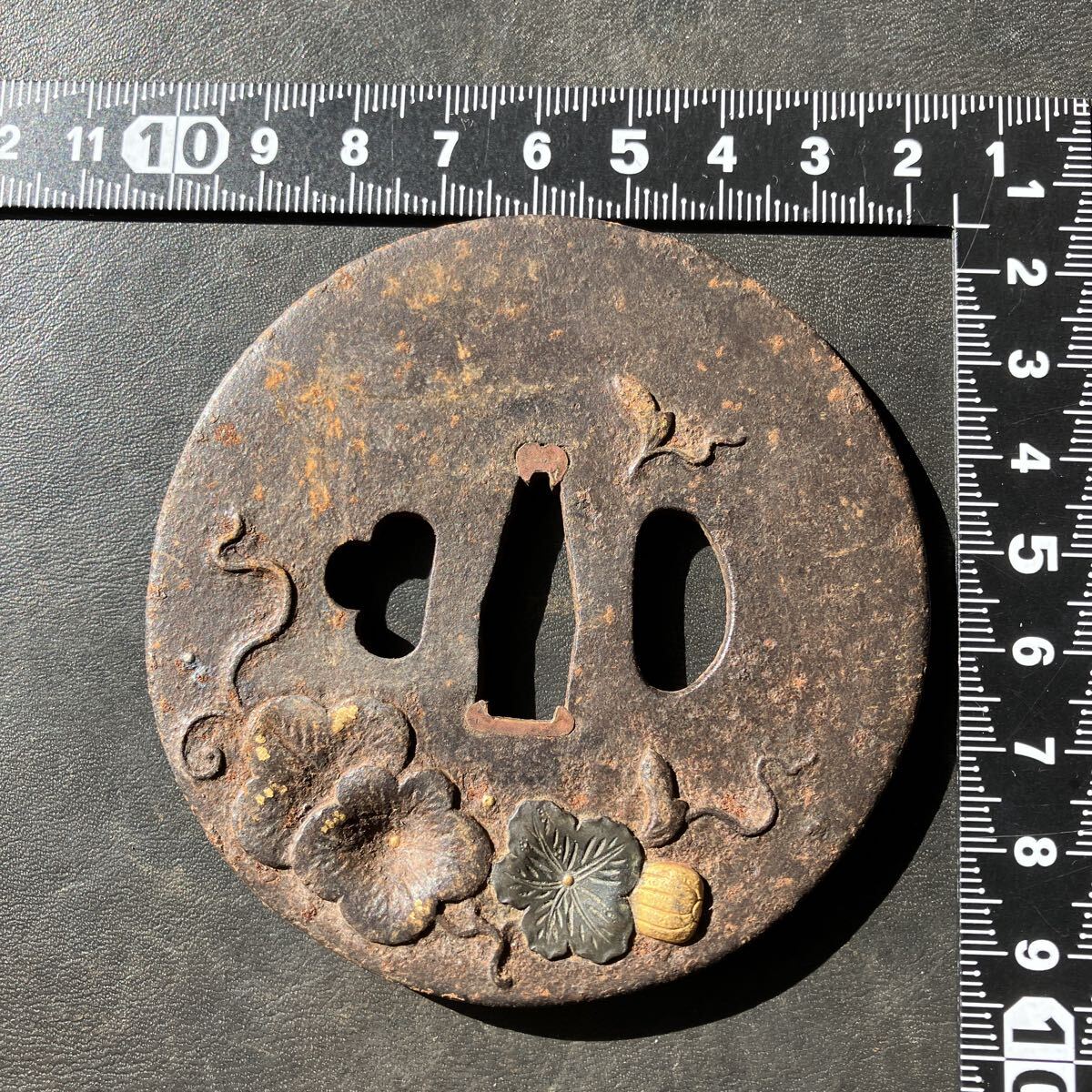  меч гарда меча меч принадлежности антиквариат товар античный коллекция японский меч ржавчина есть ④ *21