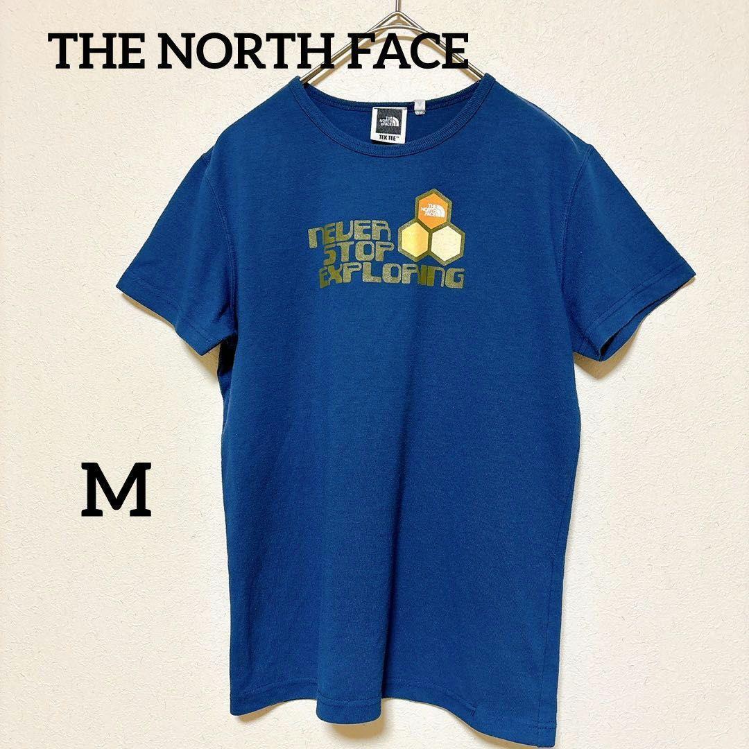 THE NORTH FACE ロゴTシャツ ブルー M 半袖 アウトドア AF0E25_画像1